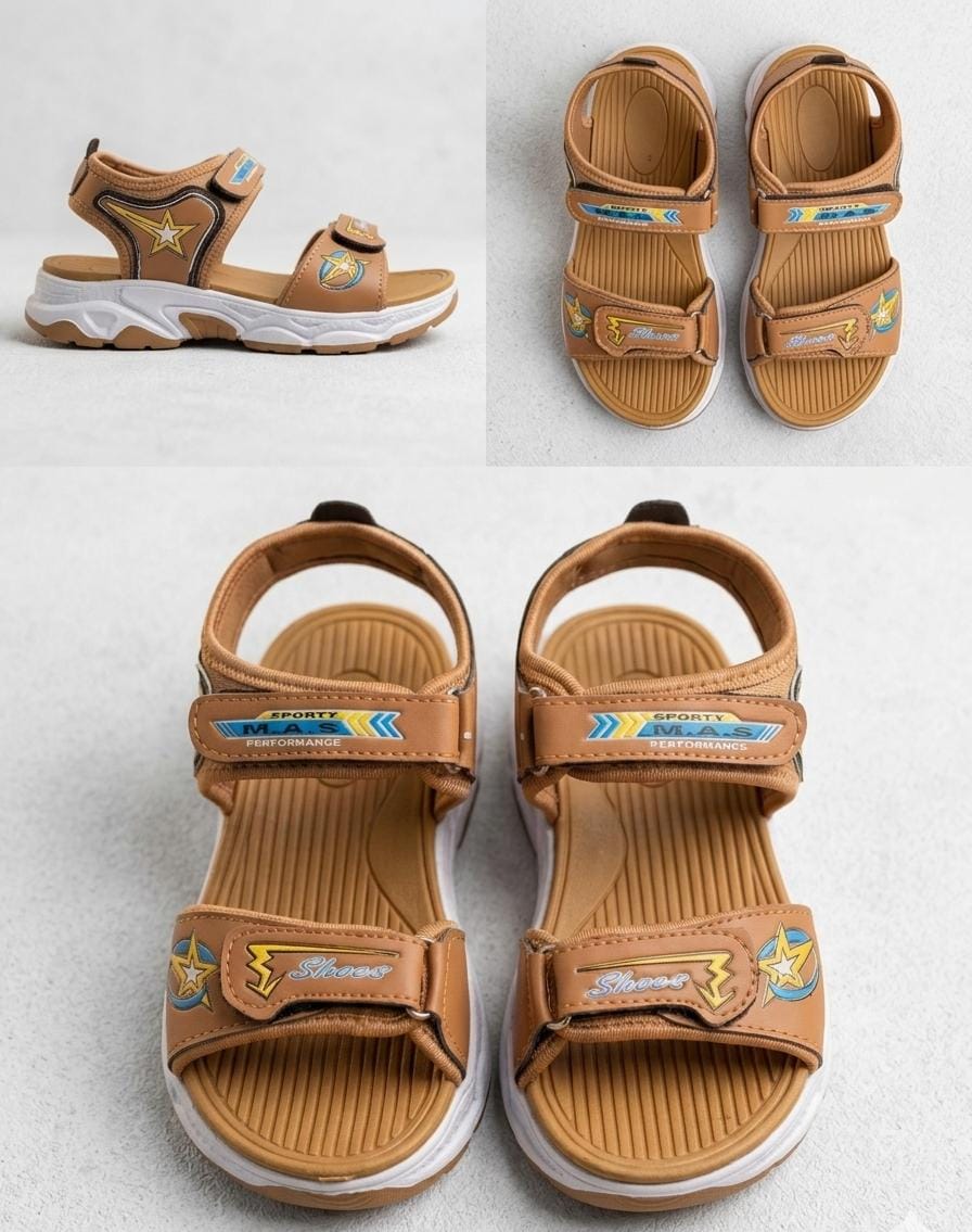 Kids' Tan Sporty Sandals – M.A.S Performance Adjustable Strap Sandals