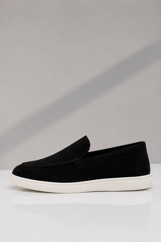 Mara Kadam men's premium suede slip-on loafer – worn on foot lifestyle shot