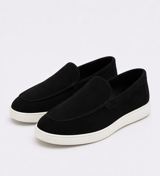 Mara Kadam men's premium suede slip-on loafer – heel and back view