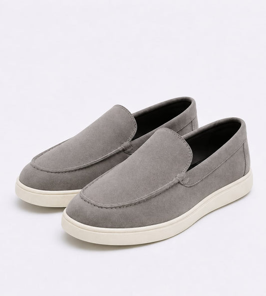 Mara Kadam men's premium suede slip-on loafer – pair view on display