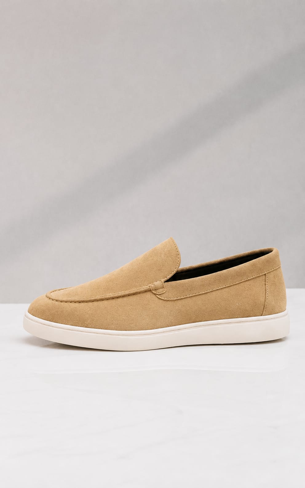 Mara Kadam men's premium suede slip-on loafer – sole and stitching detail