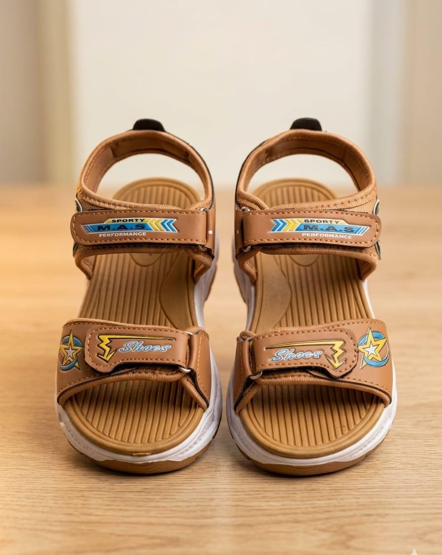 Kids' Tan Sporty Sandals – M.A.S Performance Adjustable Strap Sandals
