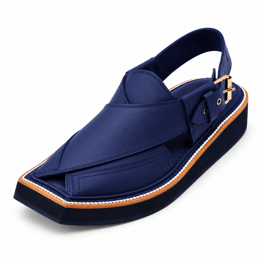 Mera Kadam Royal Navy Peshawari Chappal - Imran Khan Style Platform Sole
