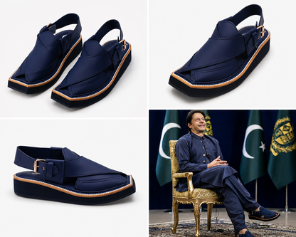 Mera Kadam Royal Navy Peshawari Chappal - Imran Khan Style Platform Sole